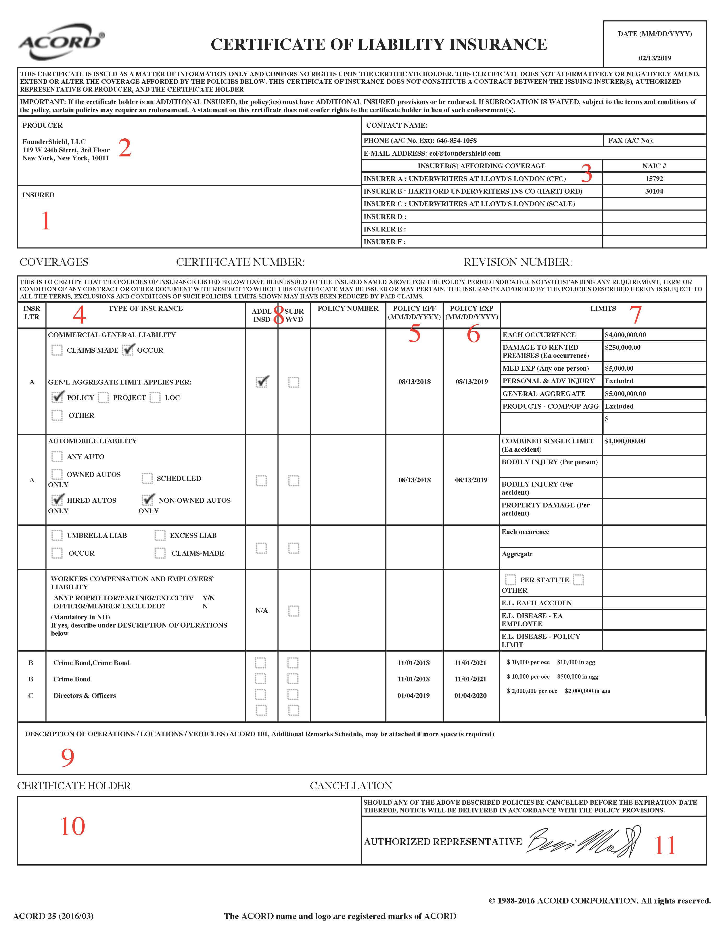 Understanding Certificates of Insurance (COIs) Founder Shield