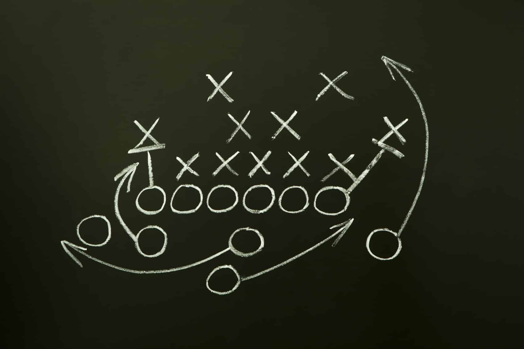 iStock game plan on chalk board