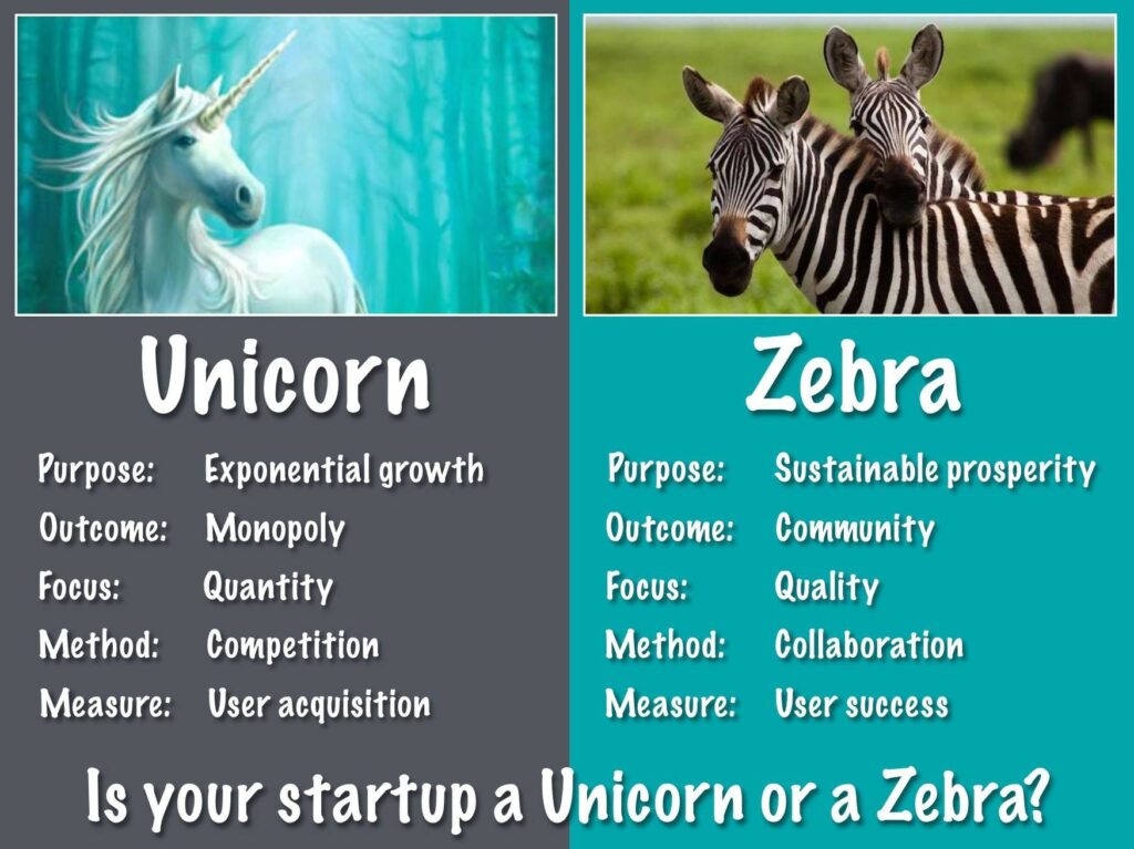 unicorn companies vs. zebra companies
